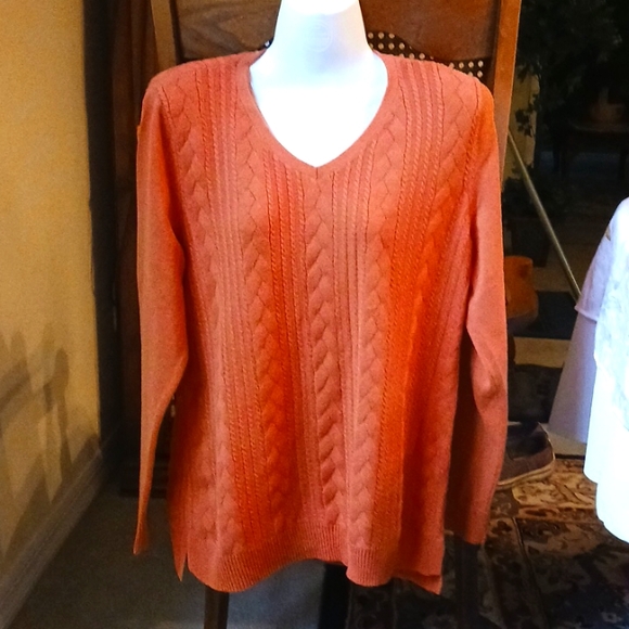 Talbots Sweaters - FINAL - Talbot's Orange Sweater Size Medium
